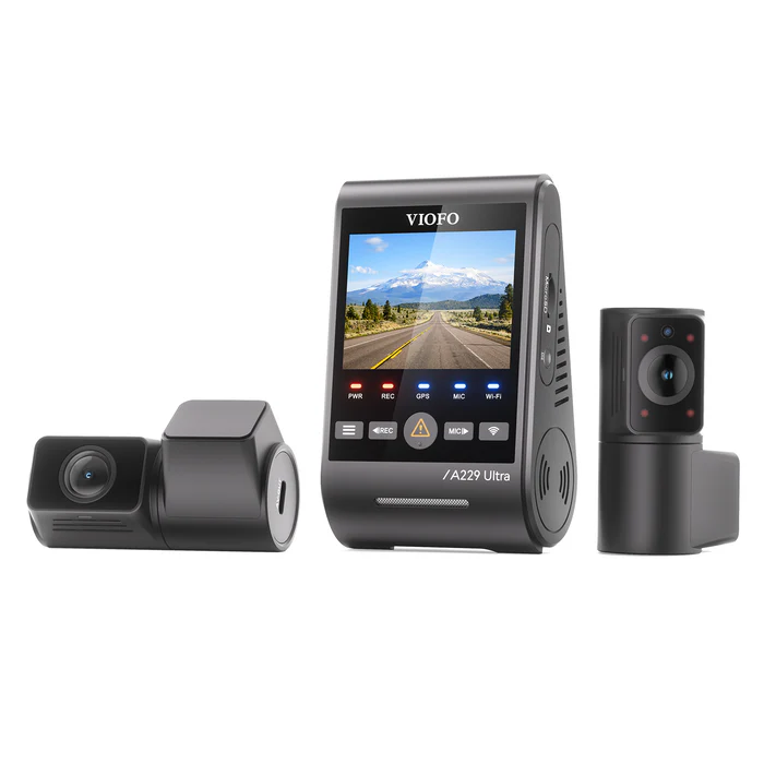 Camera hành trình VIOFO A229 Ultra 3CH 4K phía trước + 4K phía sau + 1080P Fisheye với ba cảm biến Sony STARVIS 2, HDR 3 kênh, Wi-Fi 5GHz siêu nhanh & GPS chính xác, Điều khiển bằng giọng nói thông minh
