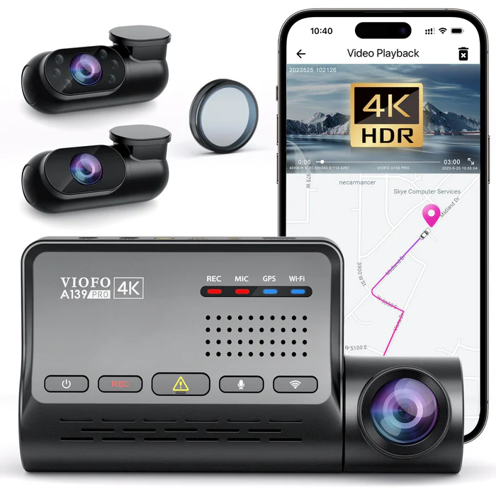 VIOFO A139 PRO 3CH Camera hành trình 3 kênh 4K HDR thực sự đầu tiên với cảm biến Sony STARVIS 2 IMX678