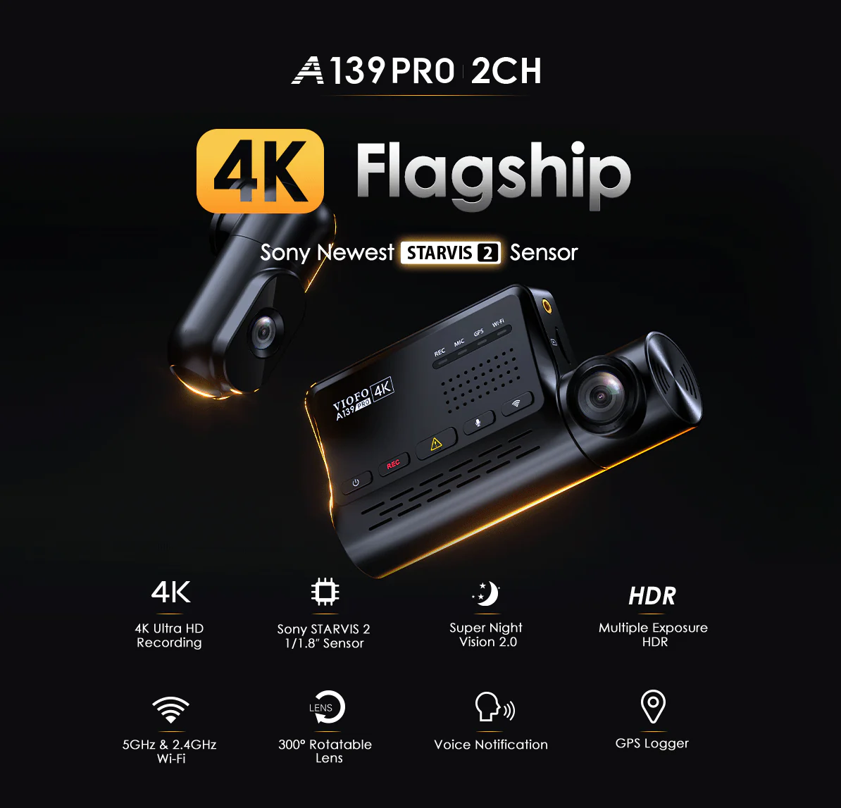 VIOFO A139 PRO 3CH Camera hành 