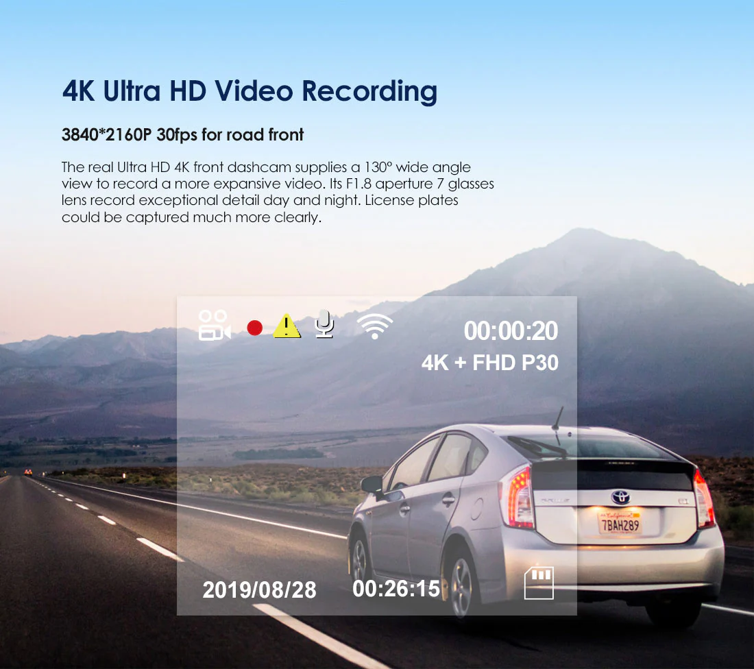 Camera hành trình trước VIOFO A129 Pro Ultra 4K Wi-Fi GPS