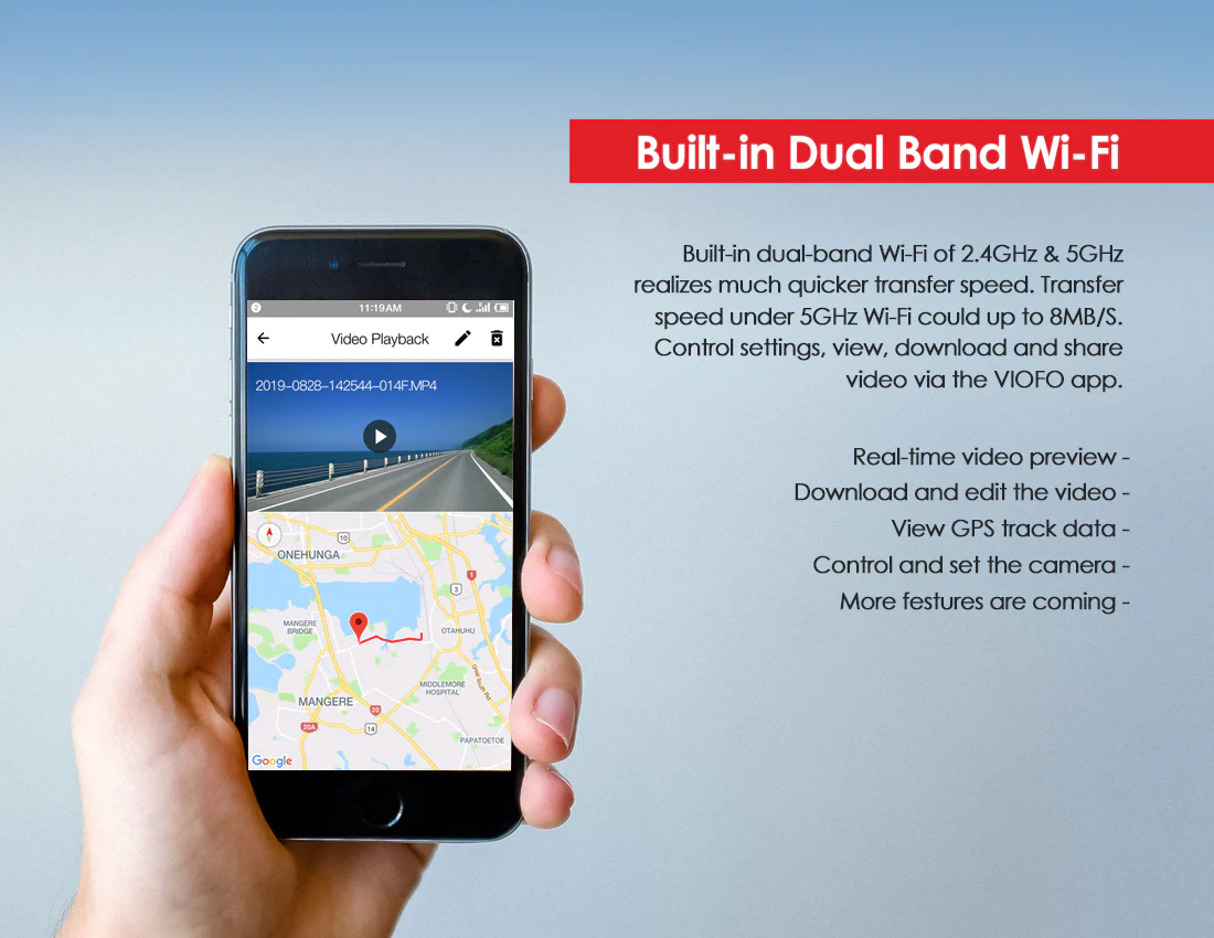 Camera hành trình trước VIOFO A129 Pro Ultra 4K Wi-Fi GPS