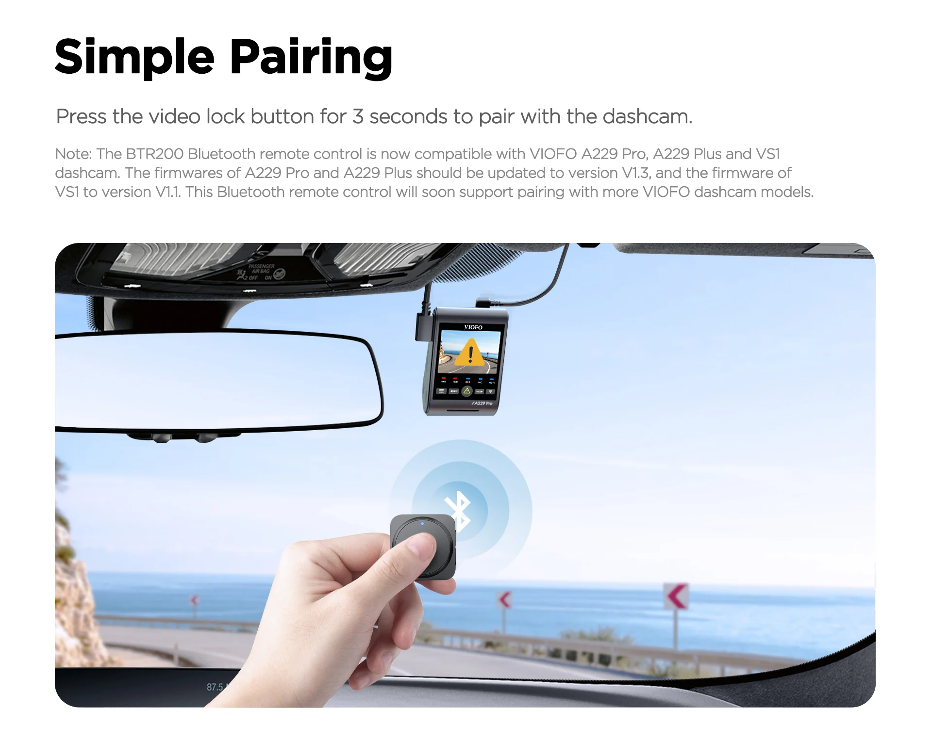 Điều khiển từ xa không dây Bluetooth VIOFO BTR200